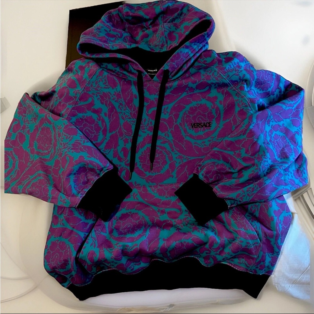 Versace Purple and Blue Baroque Sweater